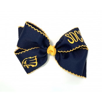 St. Dominic’s (Navy) / Yellow Gold Pico Stitch Bow - 6 inch